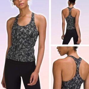 LULULEMON Cool Racerback Tank Top Shorter Length Sz 4 Blossom Overlay Starlight